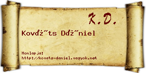 Kováts Dániel névjegykártya